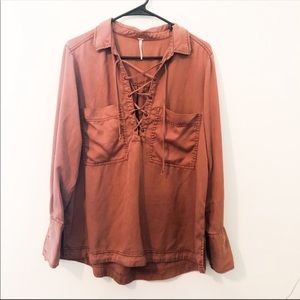 Free People Under Your Spell Lace Up Top